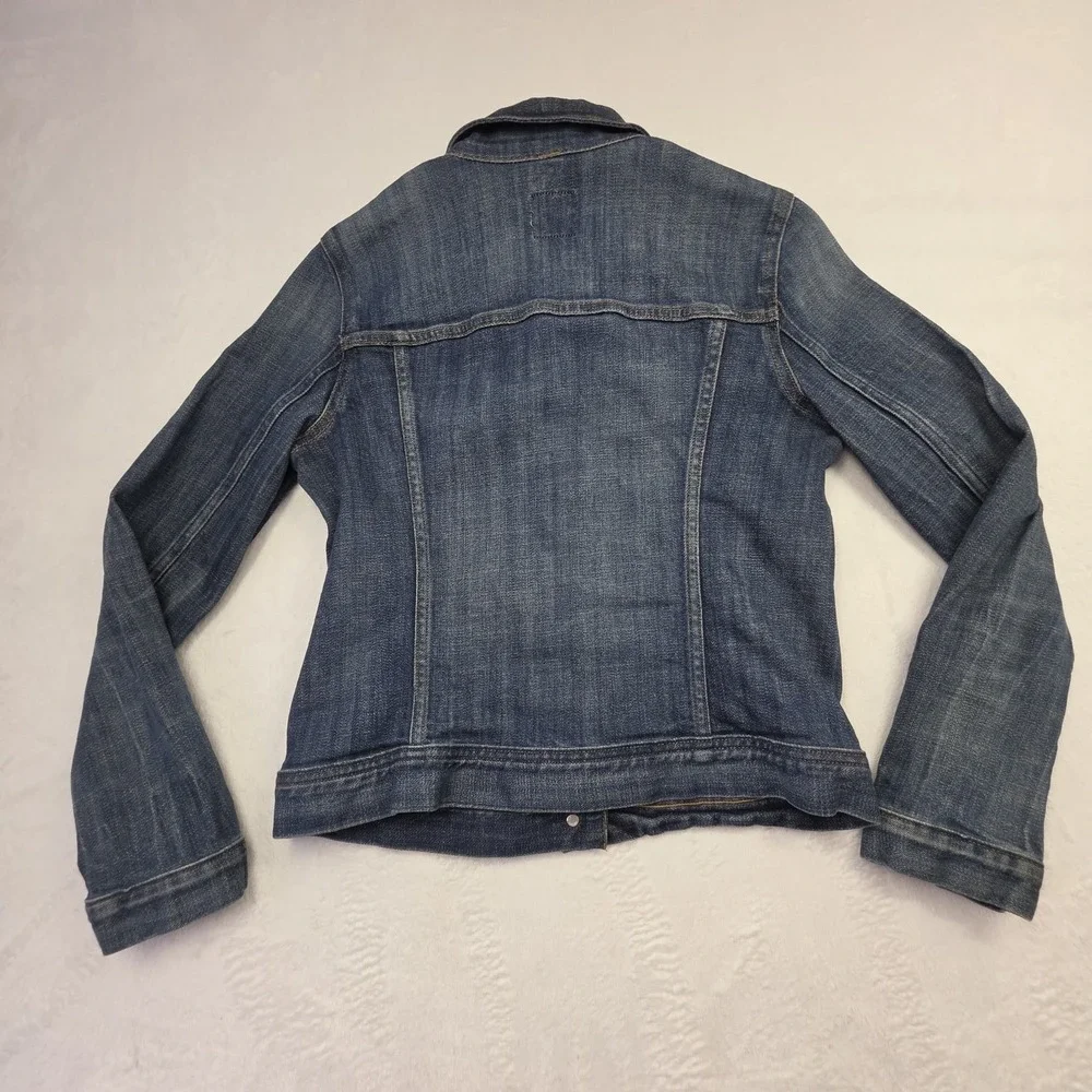J.Crew Denim Jacket Womens Small Classic Blue Jean Button Front Trucker